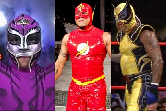 Rey Mysterio as The Flash, The Phantom and Wolverine