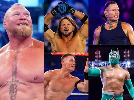 John Cena, Brock Lesnar, AJ Styles, Jeff Hardy, Sin Cara